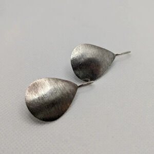 ✨ Artisan Brushed Silver Teardrop Earrings ✨